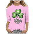 thumbnail image 1 of 2t Girls Long Sleeve Shirt Big Girls Clothes Size 16 Kids St. Paddy's Day Printed 3/4 Quarter Sleeve T Shirt Tops Peplum Casual, 1 of 4