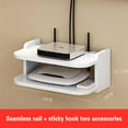 thumbnail image 1 of 2tier No Punch Wall Mount Storage Tv Box Router Shelf Set-Top Box Bracket 2Layer Holder Mini Pc Dvd Player Livingroom Stand Rack (2 Layers 30cm), 1 of 7