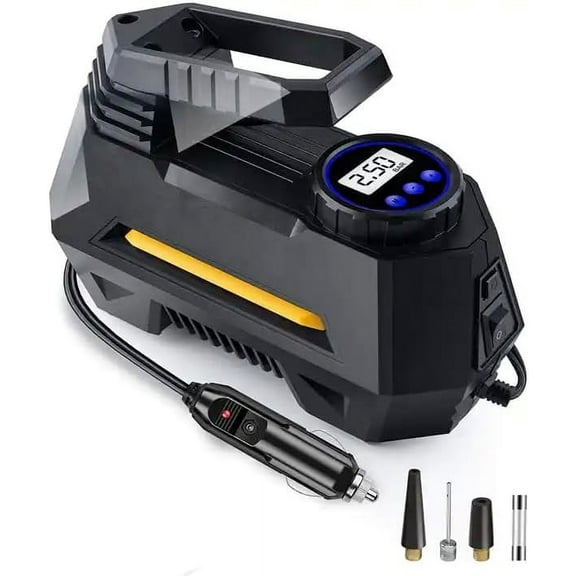 2tulips Portable Air Compressor Pump. Emergency Car Air Pump with Digital Display and LED Light.