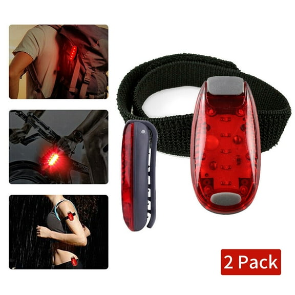 2win2buy 2 Pack 5 LED Bike Tail Light Waterproof Cycling Safety Lights Bike Rear Flash Clip with 3 Lighting Modes for Running Jogging Walking Dog