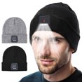 thumbnail image 1 of 2win2buy Beanie Hat with Light Unisex LED Warm Rechargeable Headlamp Knitted Cap for Winter Camping Hiking Running for Adults Men Husband Teen, Black, 1 of 7