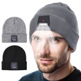 thumbnail image 1 of 2win2buy Beanie Hat with Light Unisex LED Warm Rechargeable Headlamp Knitted Cap for Winter Camping Hiking Running for Adults Men Husband Teen, Gray, 1 of 7