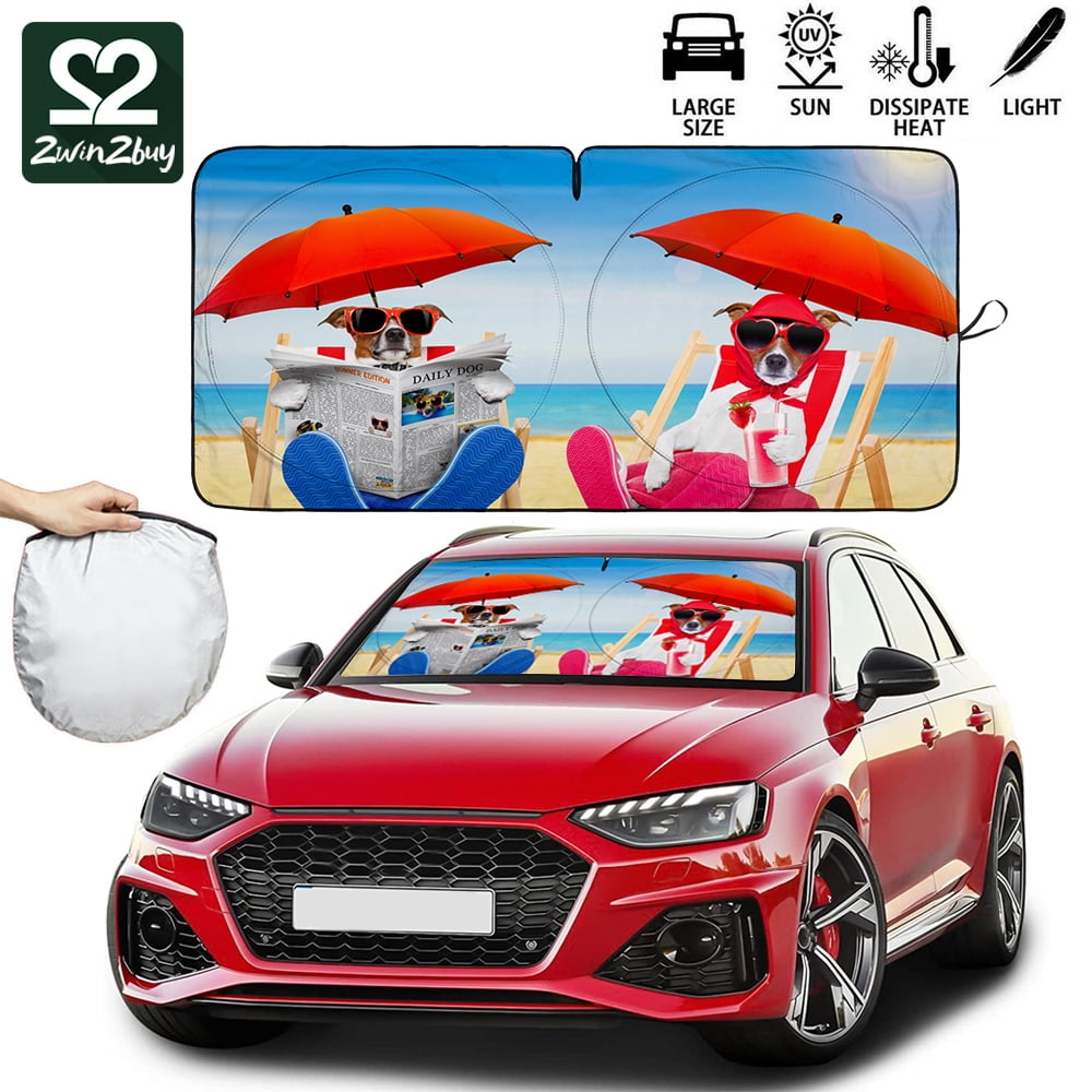 2win2buy Car Windshield Sun Shade Foldable,Durable 210T Car Sun Visor
