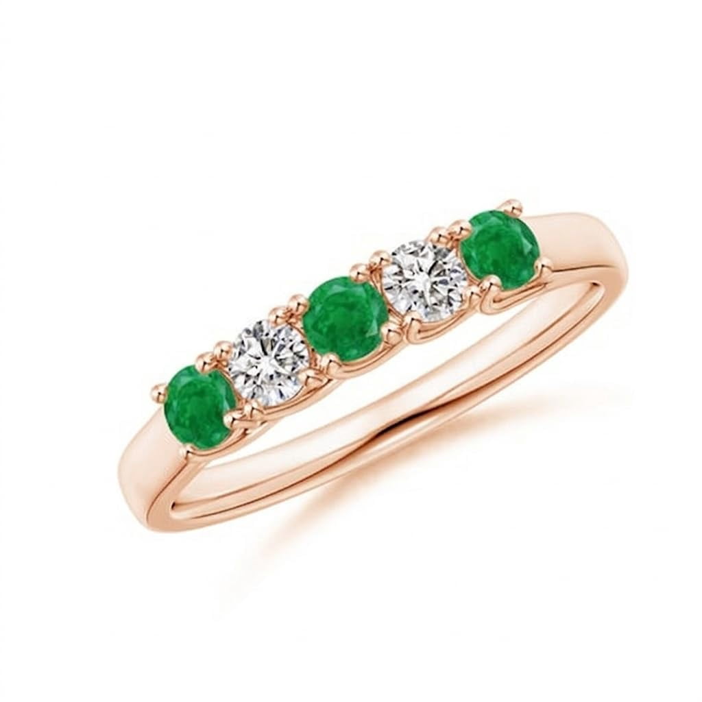 2wist Designs 18K Rose Gold Plated Half Eternity Band Round Shape ...
