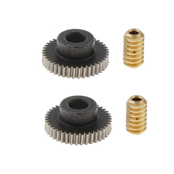 2x 0.5 Modulus Worm Wheel 40 Brass Worm Shaft, Worm Drive Gear