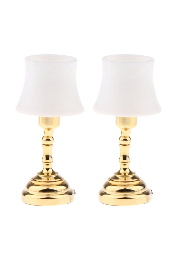 2x 1:12 Scale Dollhouse Mini Battery Operated Lights Lamp