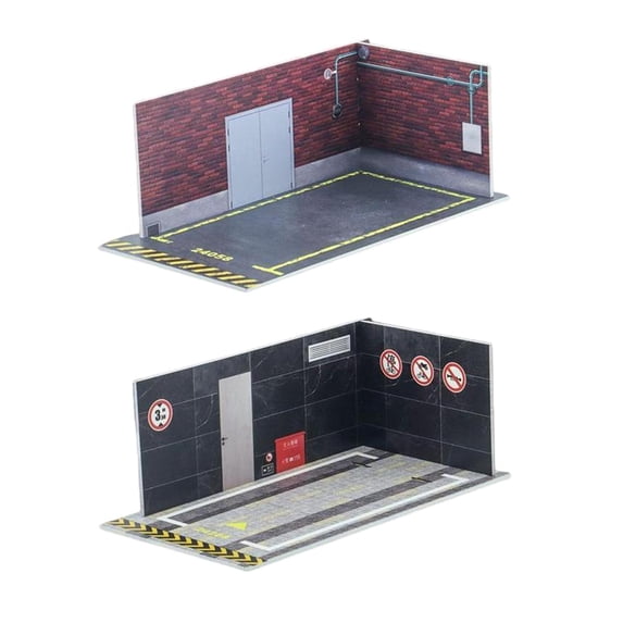 2x 1/24 Car Model Parking Lot Scene Car Garage Gift DIY Background Easy Assemble