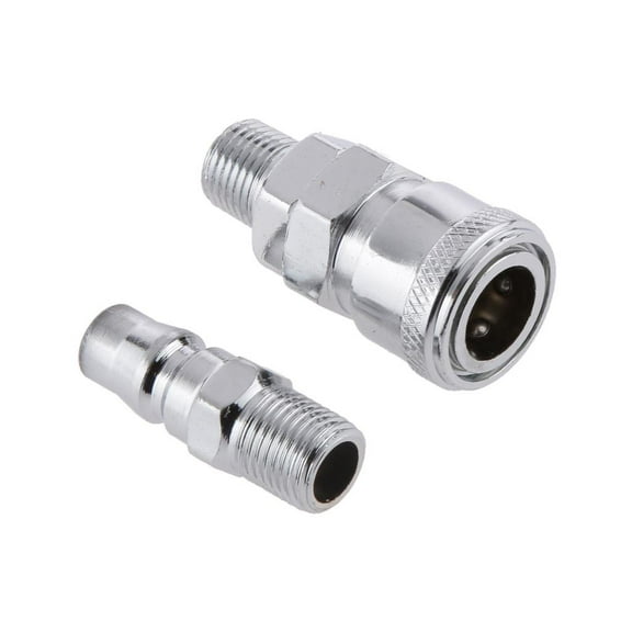 2x 1/4"""""""" Air Line Hose Compressor Fitting Connector Quick Release 13mm Thread
