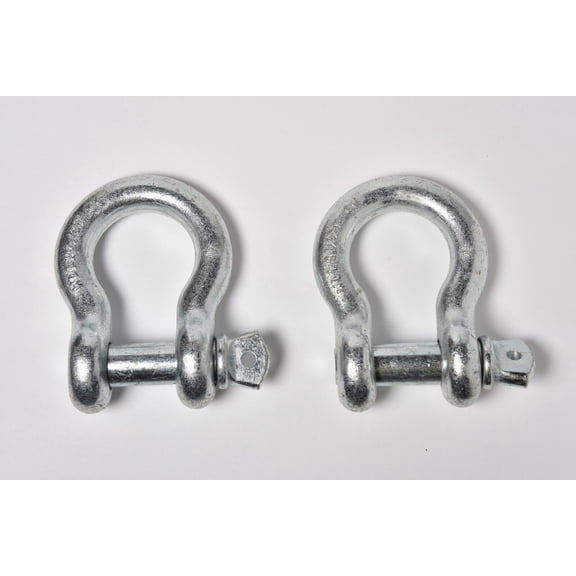 2x 1" Galv D Ring Bow Shackle Screw Pin Clevis Rigging Towing WLL 8.5Ton 18500lb