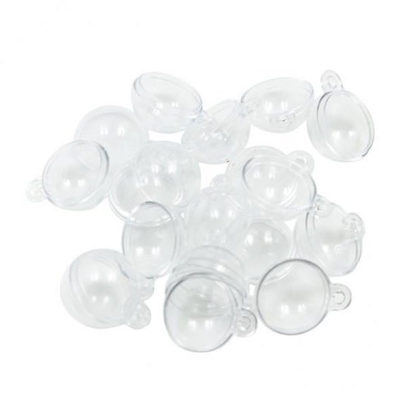 2x 10 Pieces Clear Acrylic Fillable Ball Ornament Set DIY Filling Flower, Paillette Transparent Charms (20 Mm)
