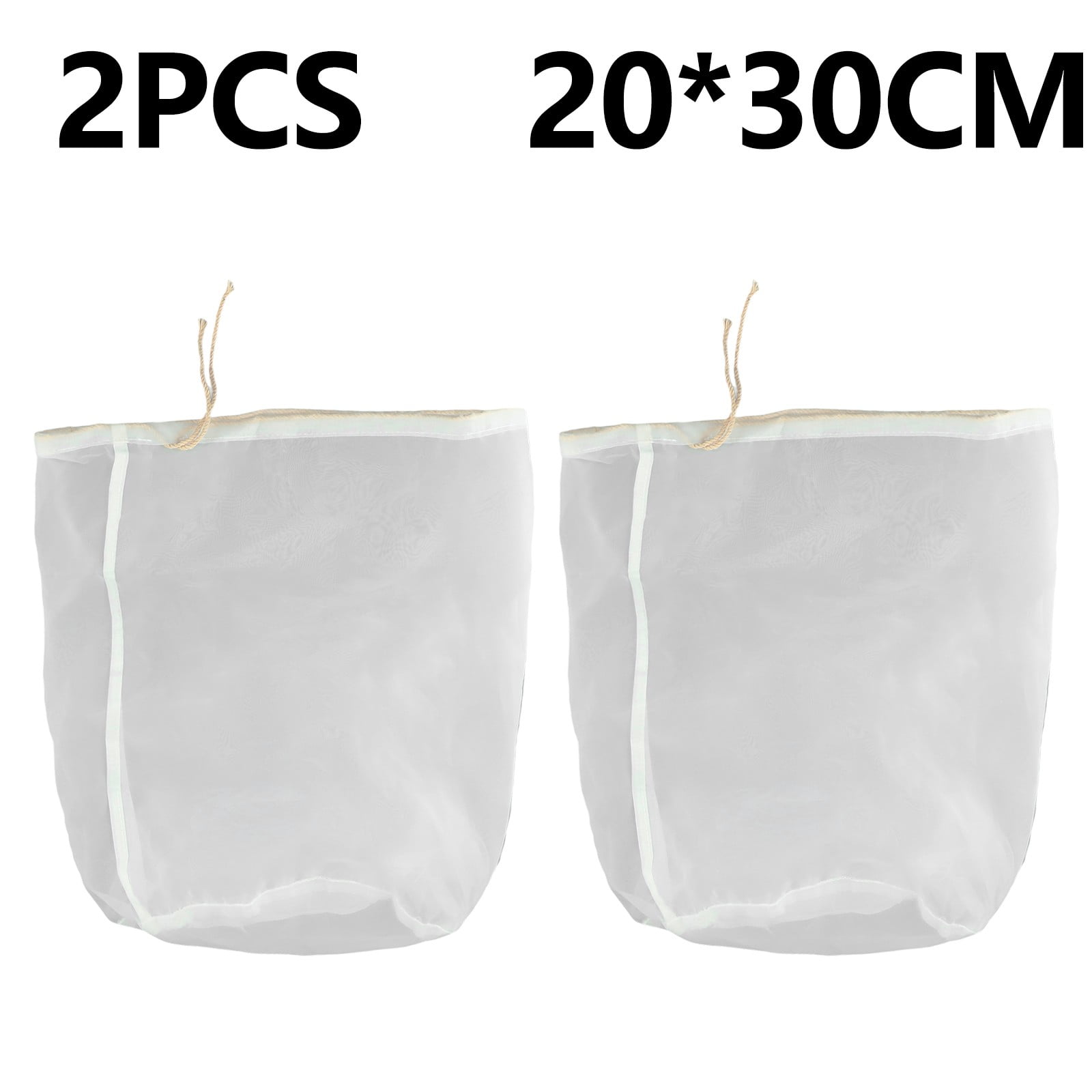2x 100/160/200 Nylon Straining Bag 20x30cm Fine Mesh Homebrew Filter