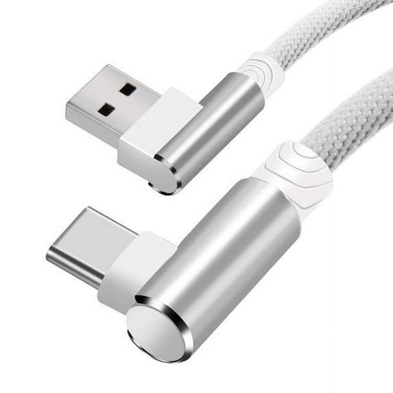 2x 10FT USB Type C Cable, 10 Feet Right Angle 90 Degree Nylon Braided Charger Cable Fast Charging and Data Sync Cord for Samsung Galaxy S10/S10E/S10+,Google Pixel XL LG G5 G6 V20 Pixel XL