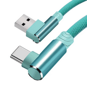 كابل USB من النوع C 2x ، بزاوية 10 أقدام بزاوية 90 درجة نايلون كابل شاحن مضفر شحن سريع وسلك مزامنة البيانات لـ Samsung Galaxy S10 / S10E / S10 +,Google Pixel XL LG G5 G6 V20 Pixel XL