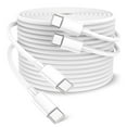 thumbnail image 1 of 2 Pack Afflux USB-C to USB-C PD Fast Charger OEM Charging Cable Compatible with iPhone 16 /15 Pro Max Plus / Samsung Galaxy S25 S24 S23 S22 Ultra / iPad Pro / Universal for all Type-C (10ft, White), 1 of 5