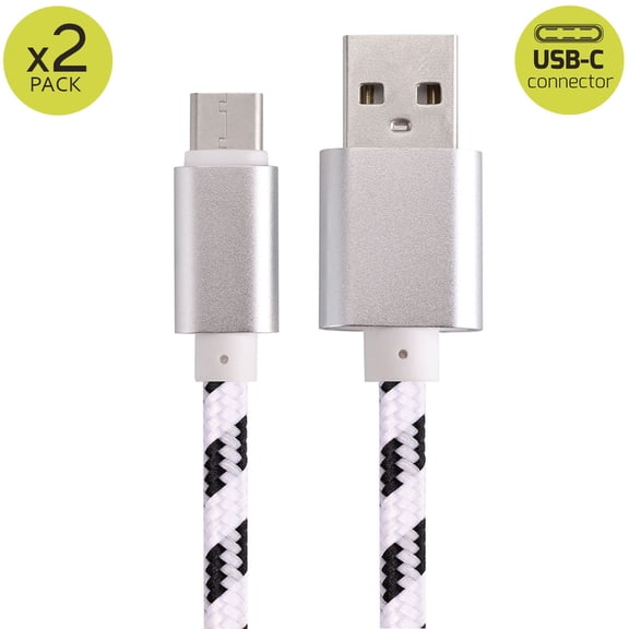 2x 10FT USB Type C Fast Charging Cable USB-C Type-C 3.1 Data Sync Charger Cable Cord For Samsung Galaxy S8 S8 Plus S9 S9 Plus S10 S10+ S10e Nexus 5X 6P OnePlus LG G5 G6 G7 V20 HTC M10 Google Pixel XL