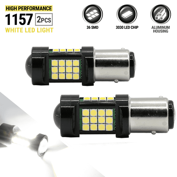 2x 1157 2357A Bright White 36SMD High Power Brake Tail Stop LED Lamp Light Bulbs