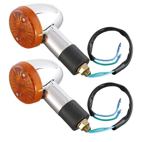2x 12V Amber Bullet Turn Signal Lights with Clear Lens