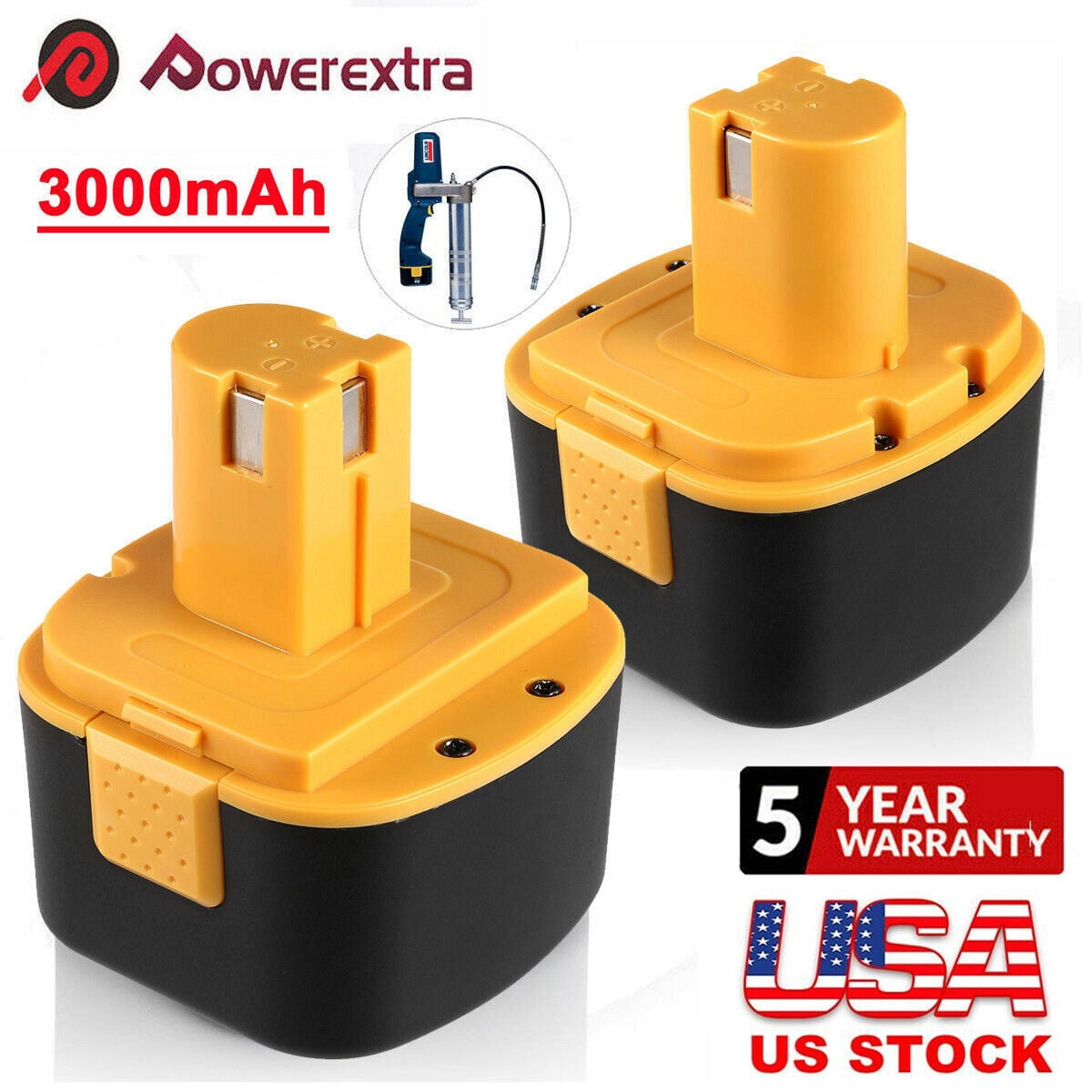 2x 12V Battery For Lincoln PowerLuber 12 Volt Grease Gun LIN 1201 1200 1240 1242