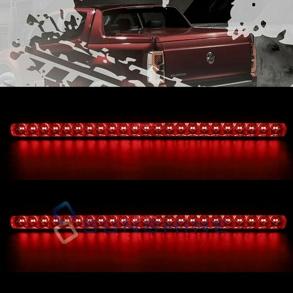 2x 17" Red Truck Trailer Light Bar LED Stop Turn Tail Third Brake Lights Strip