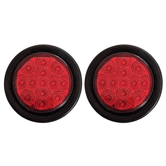 2x 2.5 Round Red Led Clearance Side Marker Lights Kit 13 Diodes Light Grommet Wire Pigtail Truck Trailer Rv Flush Mount Waterproof 12V Sealed, 2.5 Round Led Marker Lights