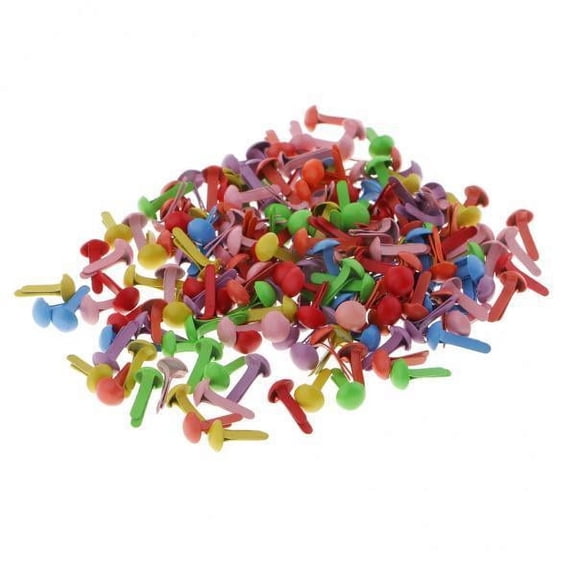 2x 200pcs Decorative Round Head Metal Brads Paper Fastener for Scrapbook 4.5mm