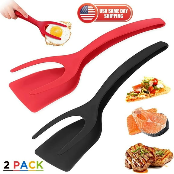 2x 2in1 Flip Utensil Non Stick Egg Pancake Omelette Kitchen Spatula Cooking Tool