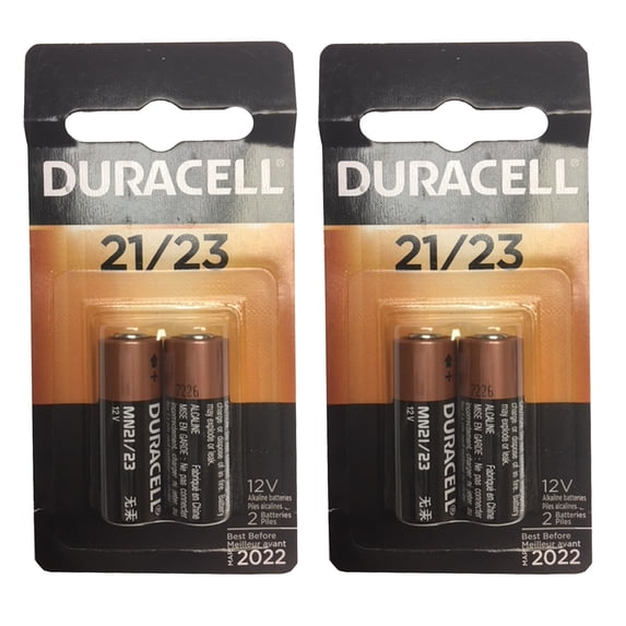 2x 2pk Duracell MN21 Alkaline 12V Battery Car Alarm Remotes Key Fob USA SHIP