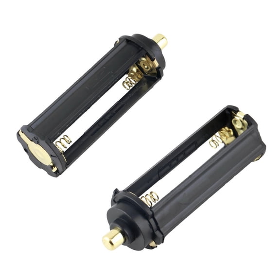 2x 3-AAA Battery Holder Cylindrical Round Circular Case Plastic for Flashlight