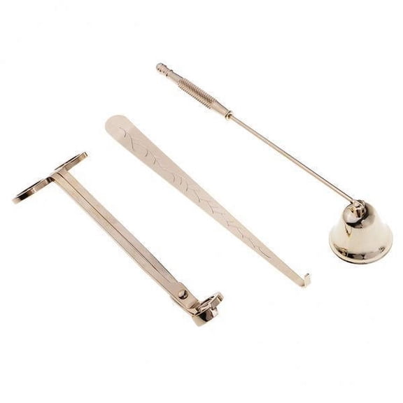 2x 3 Pieces/Set Long Handle Pattern Engraved , Dipper Candle Care Tool