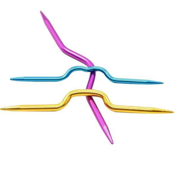 2x 3 Pieces Useful Aluminum Knit Cable Stitch Knitting Smooth Crochet Hook for Arthritic Hands Beginners Adults