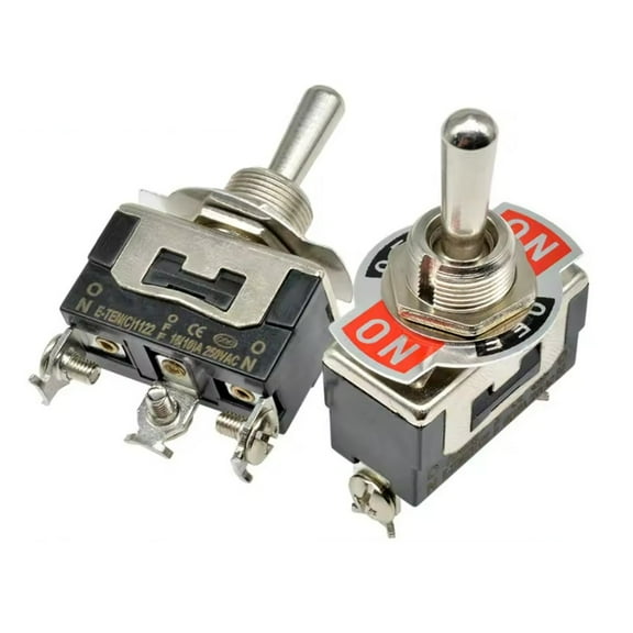 2x Metal Toggle Switch 3-Pin/Position Car DC 12V AC 240V/15A 125V/10A ON-OFF-ON