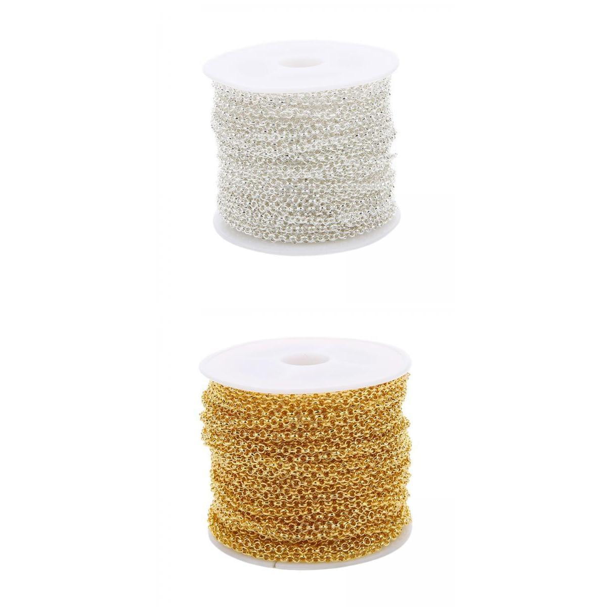 2x 30 feet 3mm Chain Necklace Bracelet Pendant Making Craft