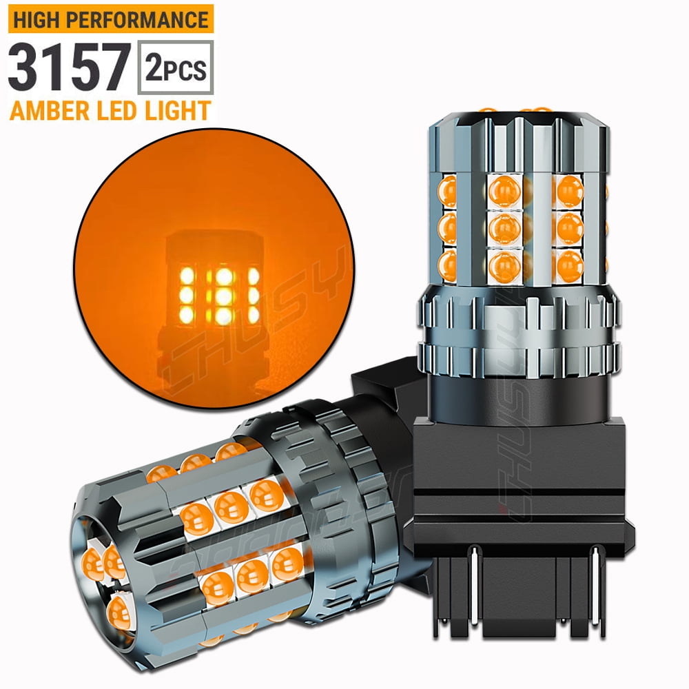 2x 3157 3757A Turn Signal Light 3000k Amber LED Bulbs Fit for 04