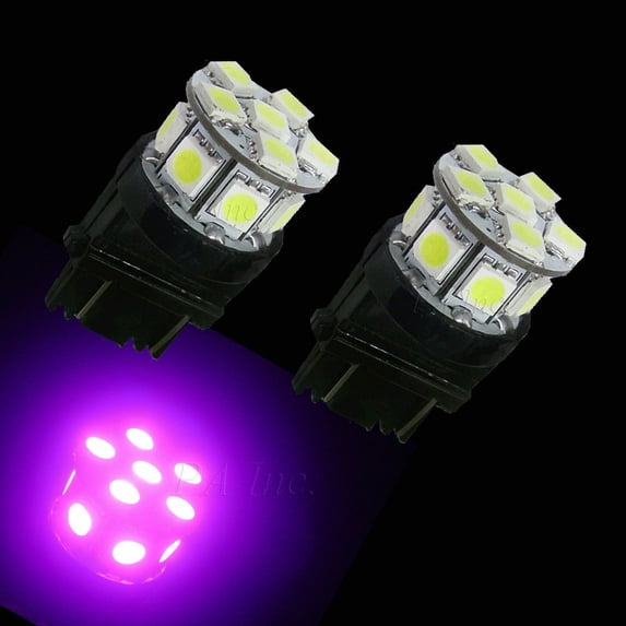 2x 3157 CK SRCK 13 SMD 5050 LED Purple Direction Turn Signal Light Lamp Bulb Sockets