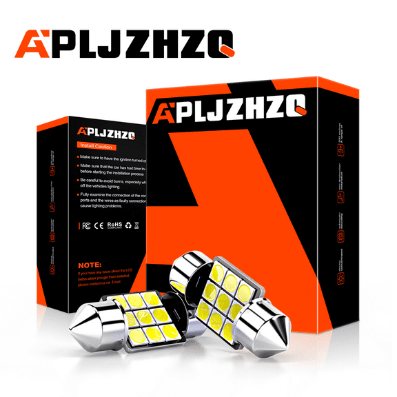 2x 31MM Festoon Dome Map Interior LED Light Bulb DE3175 DE3022