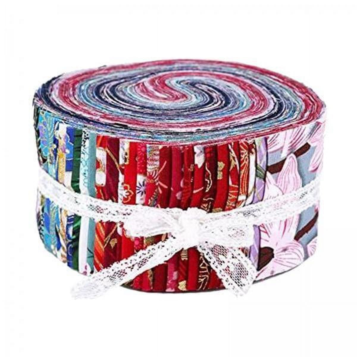 15 2.5 Quilting Fabric Jelly Roll Strips Retro Flower Power 3