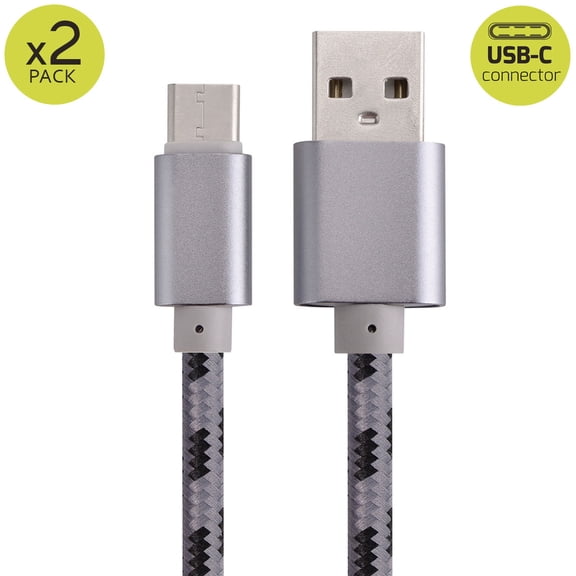 2x 3FT USB Type C Fast Charging Cable USB-C Type-C 3.1 Data Sync Charger Cable Cord For Samsung Galaxy S8 S8 Plus S9 S9 Plus S10 S10+ S10e Nexus 5X 6P OnePlus 2 3 LG G5 G6 V20 HTC M10 Google Pixel XL