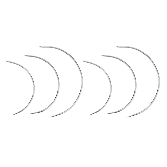 2x 3Pcs Curved Hand Sewing Hair Weave Extension for Making, Carpet Leather, Canvas Repairing, And Crafts