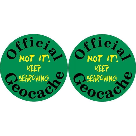 [2x] 3in x 3in Keep Searching Geocache Stickers Vinyl Label Decal Sign