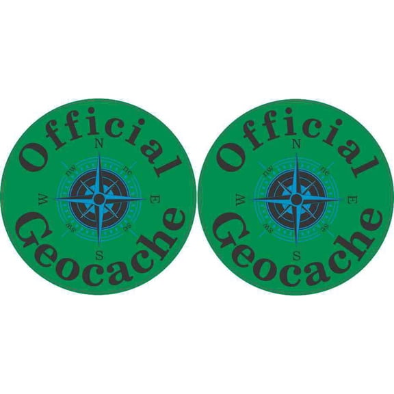[2x] 3in x 3in Official Geocache Stickers Decals Geocaching Sticker Decal
