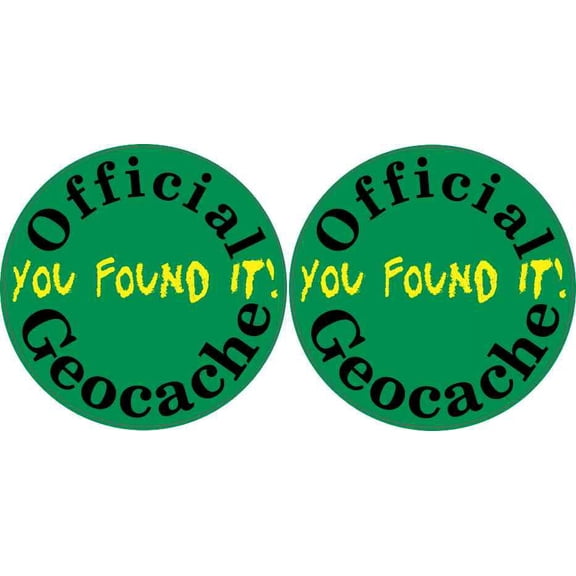 [2x] 3in x 3in You Found It Geocache Stickers Vinyl Label Decal Sign