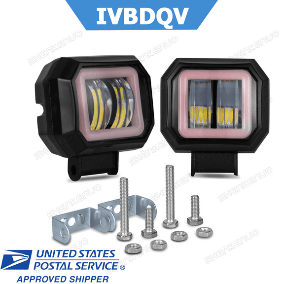 2x 3inch LED Light Cube Bar Spot Pods Driving Fog Red Halo Offroad ATV UTV SUV