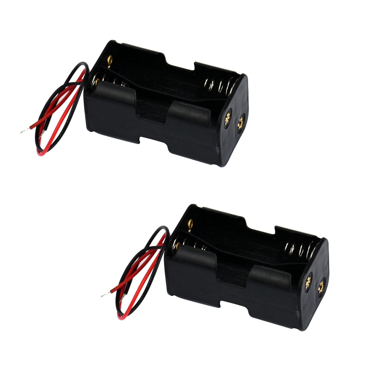 2x 4-AA Battery Spring Clip Holder Case Plastic Box Tow Layers Stacked ...