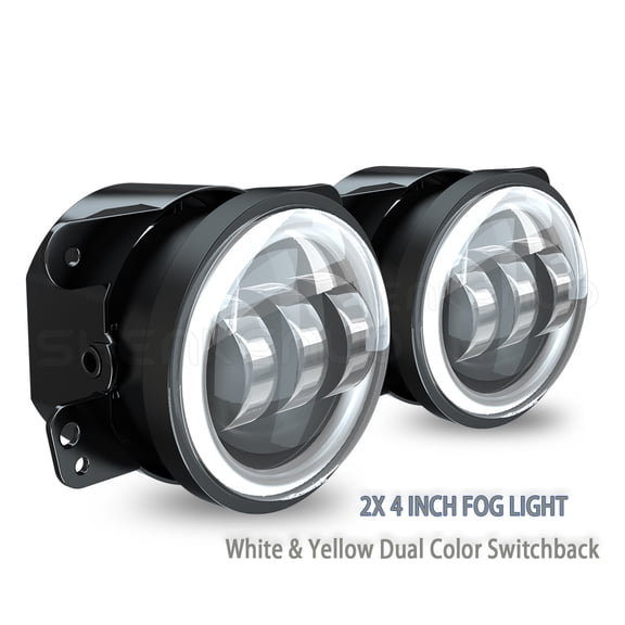 2x 4" Inch Round LED Fog Driving Lamp White Yellow For Dodge Journey 2009~2013