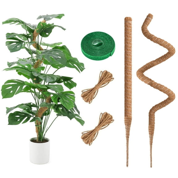 2x 47 Inches Monstera Moss Pole, Bendable Coco Coir Plant Moss Stick, Plant Supports for Indoor Climbing Plants Growth