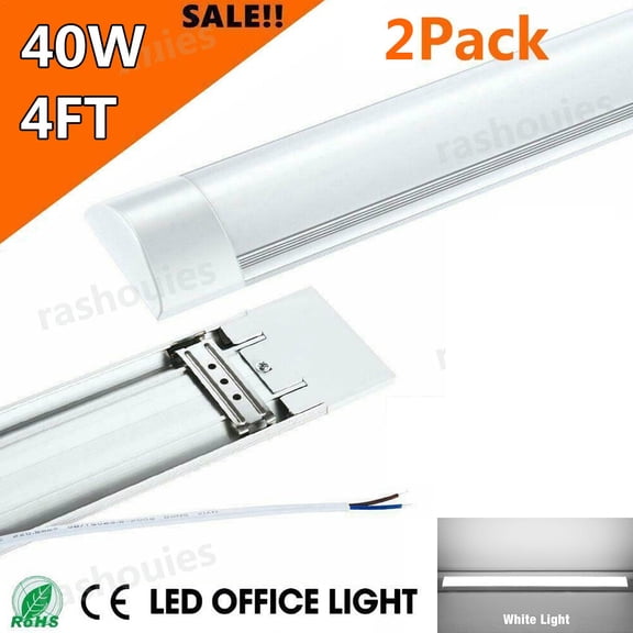 2x 4FT LED Batten Tube Light Shop Light Workbench Garage Ceiling Lamp Fixture