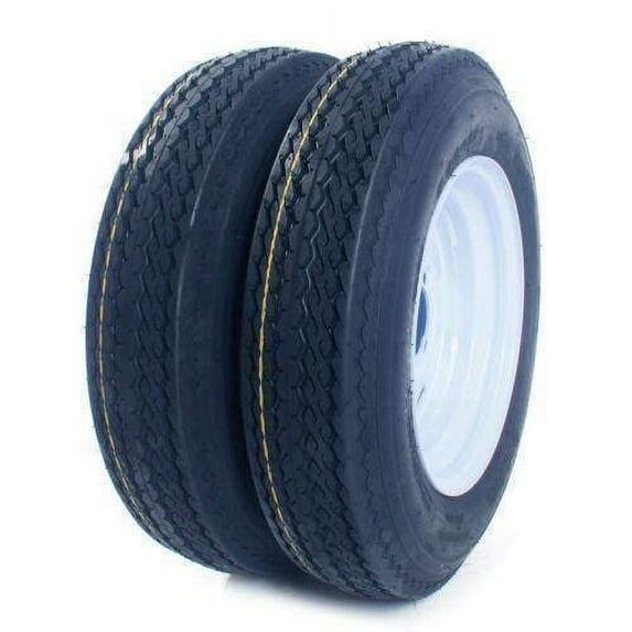 2x 5.30-12 Trailer Tires on 12" 4 Lug P811 1050 LBS Width:4"