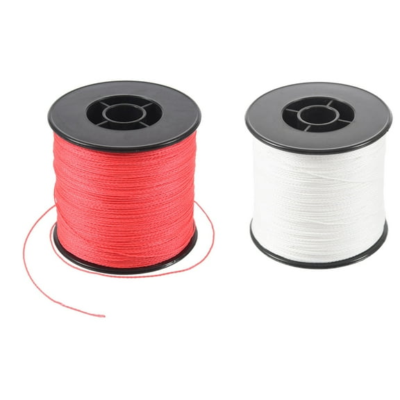 2x 500M 100LB 0.5mm Super Strong Braided Fishing Line PE 4 Strands Color:White & Red,2 x Fishing Line,White & Red