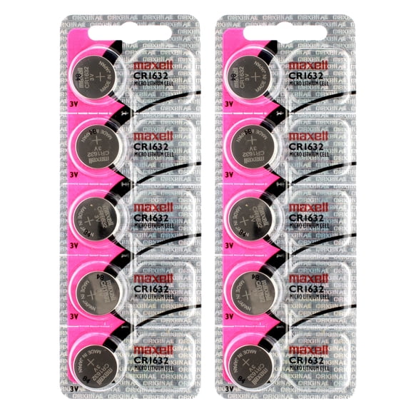2x 5pc Maxell 3V Lithium Coin Cell CR1632 Replaces DL1632, BR1632, KL1632