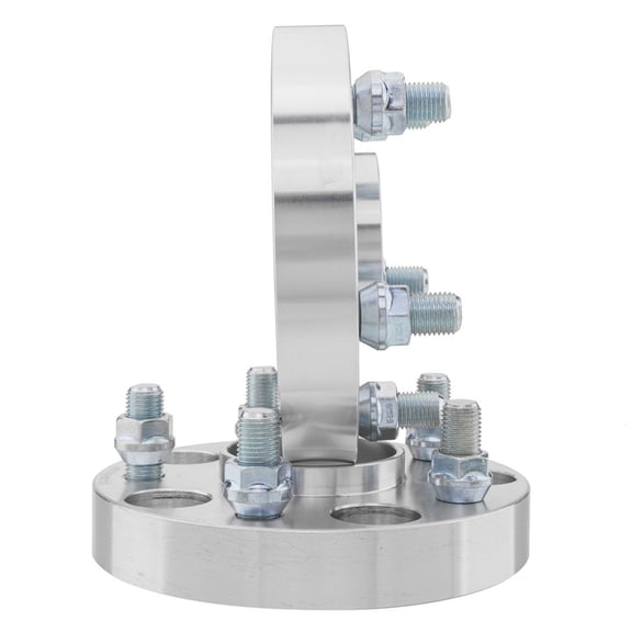 2x 5x120 Hub Centric Wheel Adapters - Buick Cadillac Chevy 1" Thick, Silver Aluminum - 14x1.5 Thread, Fits 2010-2016 Models
